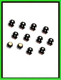 Sachet de 12 perles à cheveux noir et strass